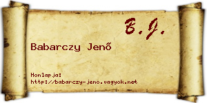 Babarczy Jenő névjegykártya