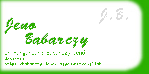 jeno babarczy business card