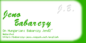 jeno babarczy business card